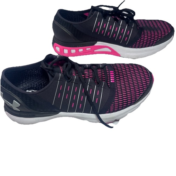 Under Armour Speedform Europa Women Running Shoes Size 9 Sneakers Black EUC - Picture 1 of 8